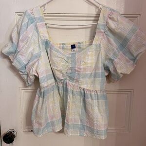 Old Navy Womens Puff Sleeve Crop Blouse